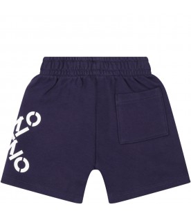 Blue short for kids with logos