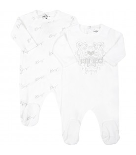 White set for baby kids with tiger