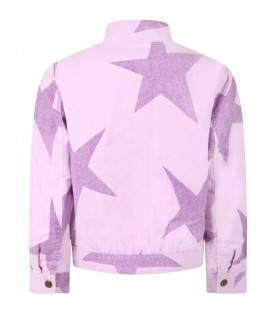 Lilac jacket for girl with stars