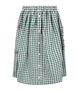Multicolor skirt for girl with logo