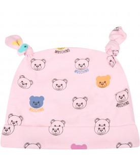 Multicolor set for baby girl with teddy bears