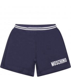 Blue short for baby kids with logo