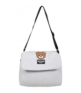 Grey changing-bag for baby kids with Teddy Bear