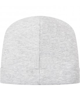 Grey hat for baby kids with Teddy bear