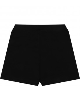 Black short for baby kids with logo