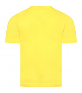 Yellow T-shirt for boy with black logo