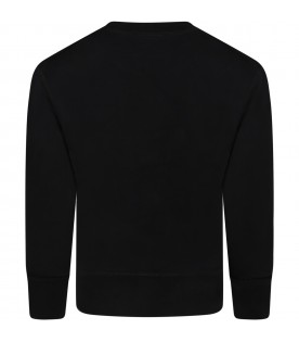 Black sweatshirt for boy with white logo