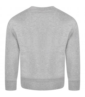 Gray sweatshirt for boy with black logo