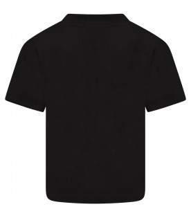 Black T-shirt for kids with white logo