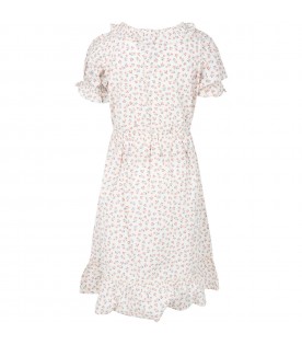 Ivory dress for girl with flowers