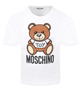 White t-shirt for kids with Teddy bear
