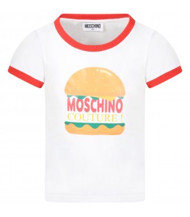 White t-shirt for kids with sandwich