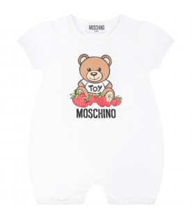 White set for baby girl with teddy bear