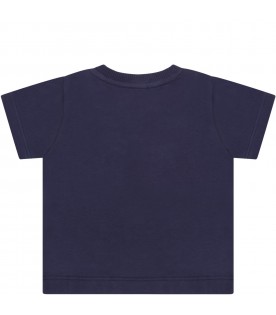 Blue t-shirt for baby kids with Teddy bear