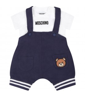 Multicolor set for baby boy with teddy bear