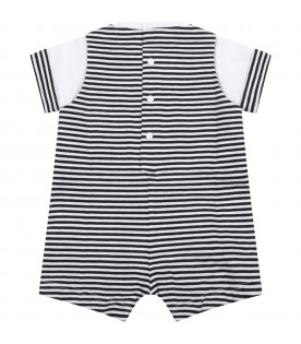 Multicolor romper for baby boy with boats