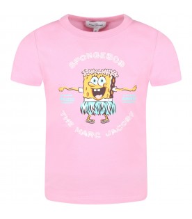 Pink t-shirt for girl with Spongebob