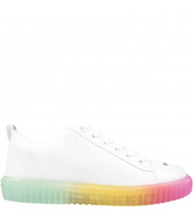 White sneakers for girl with logo