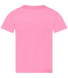 Pink t-shirt for girl with rabbit