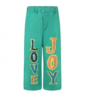 Pantaloni verdi per bambini con scritte