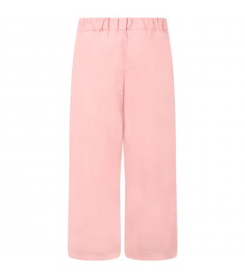 Pantalon rose pour fille avec écritures