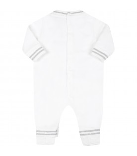 White babygrow for baby kids with teddy bear