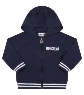 Blue tracksuit for baby boy with logo