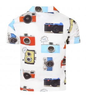 White shirt for boy with prints