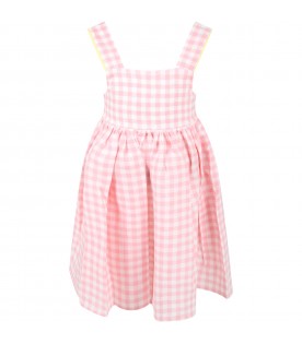 Multicolor dress for girl with checks