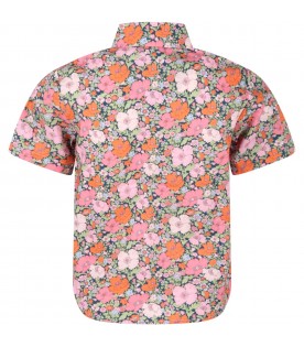 Multicolor shirt for kids with flowers