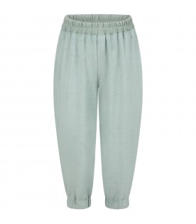 Green sweatpant for kids with logo