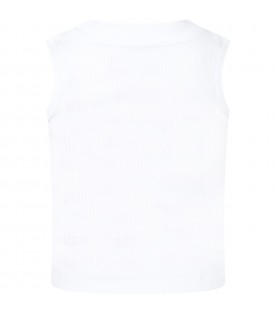 White tank-top for girl with logo