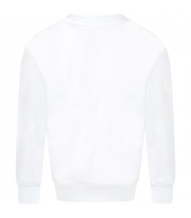 White sweatshirt for kids with logo