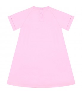 Robe rose pour bébé fille avec logo