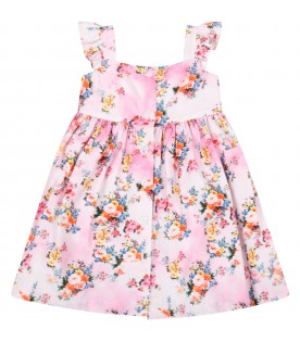 Pink dress for baby girl with flowers