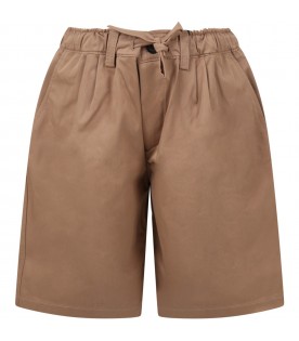 Brown short for boy with logo