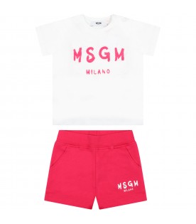 Multicolor suit for baby girl with logo