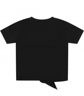 Black t-shirt for baby girl with logo