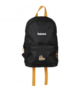 Black backpack for boy with logo