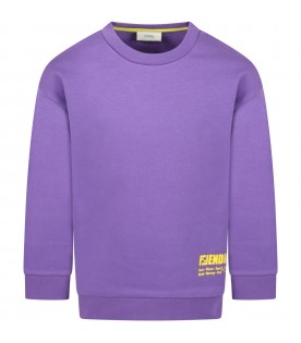 Purple sweatshirt for kids with double FF