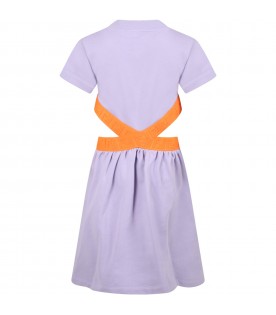 Lilac dress for girl with double FF