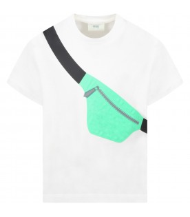 White t-shirt for boy with bum-bag