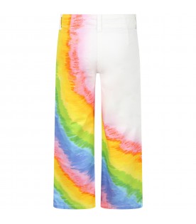 Multicolor jeans for kids with colorful print