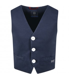 Blue vest for boy with logo