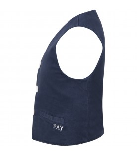 Blue vest for boy with logo