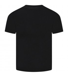 Black t-shirt for boy with logos
