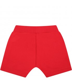 Red short for baby boy with logo