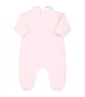 Pink babygrow for baby girl with belt
