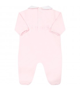 Pink babygrow for baby girl with bear