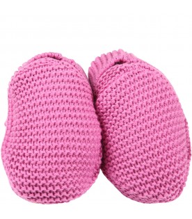 Purple baby bootee for baby girl